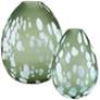 Currey and Company Hana Green White Glass Vases Set of 2