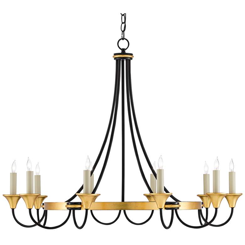 Image 2 Currey & Company Hanlon 36.75" Black and Gold 10-Light Chandelier