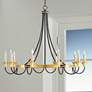 1_Currey & Company Hanlon 36.75" Black and Gold 10-Light Chandelier