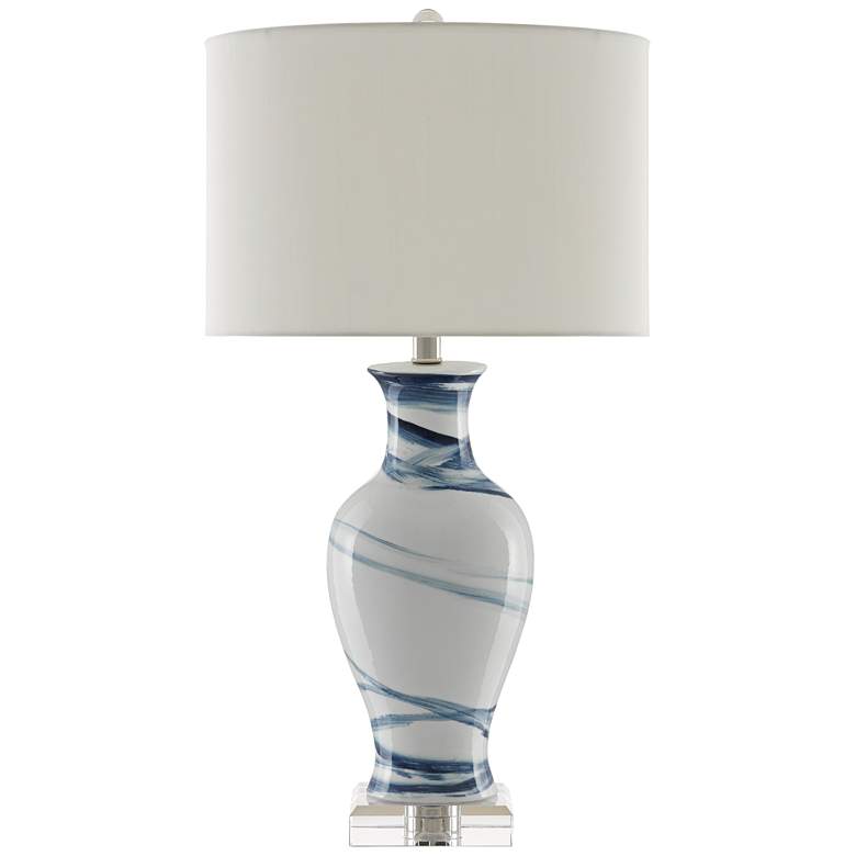 Image 3 Currey & Company Hanni 28 1/2" White and Blue Porcelain Table Lamp more views