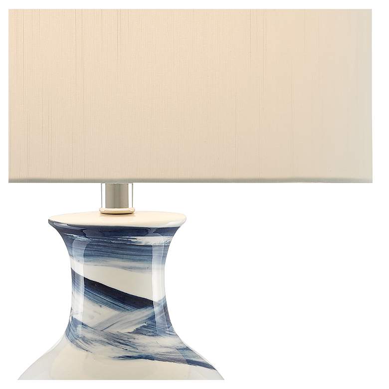 Image 4 Currey & Company Hanni 28 1/2" White and Blue Porcelain Table Lamp more views