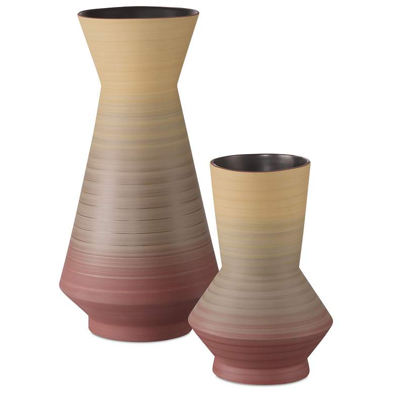 Image 1 Currey & Company Happy 80's Red & Yellow Vase Set of 2