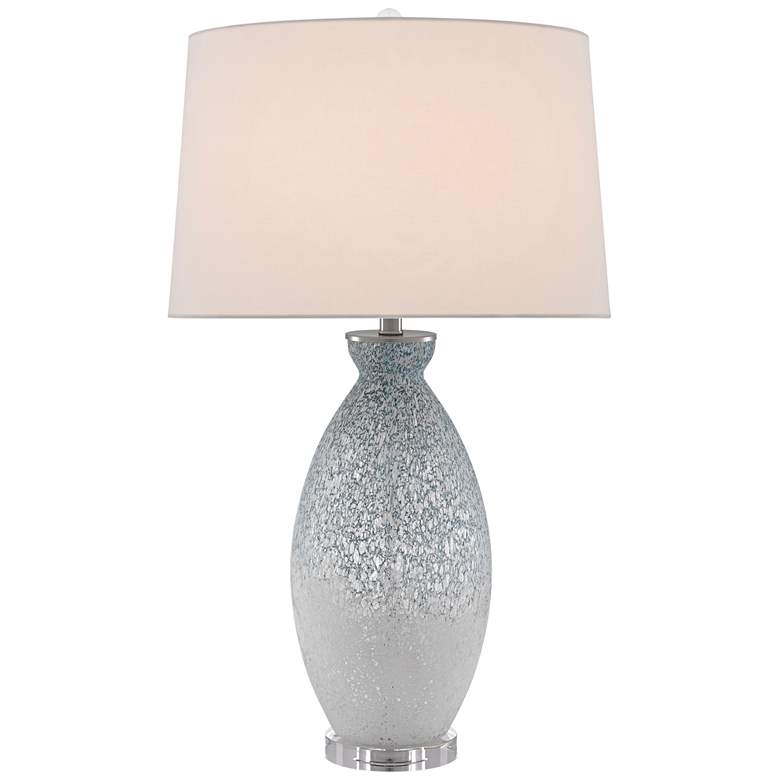 Image 1 Currey & Company Harita 33" Pale Blue and White Glass Table Lamp