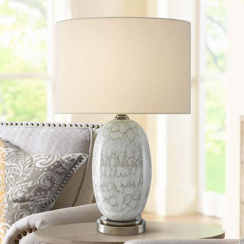 Image 1 Currey &amp; Company Harmony Gray Brown Porcelain Table Lamp
