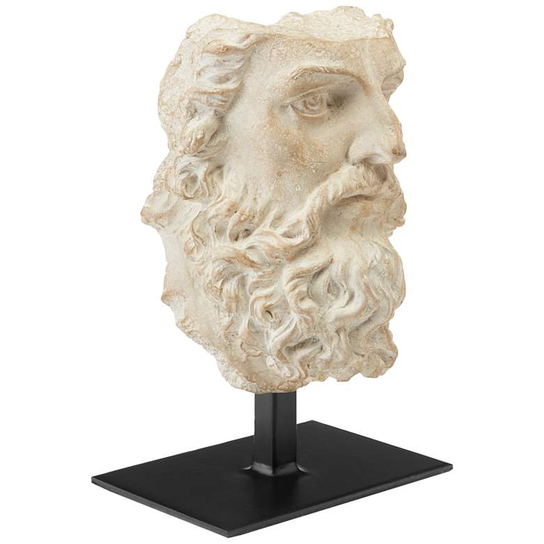 Image 1 Currey and Company Head of Zeus Aged Beige 9 1/4"H Figurine