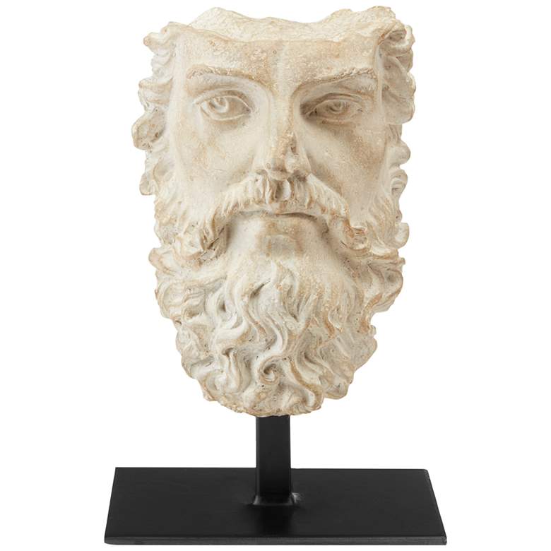 Image 3 Currey and Company Head of Zeus Aged Beige 9 1/4"H Figurine more views