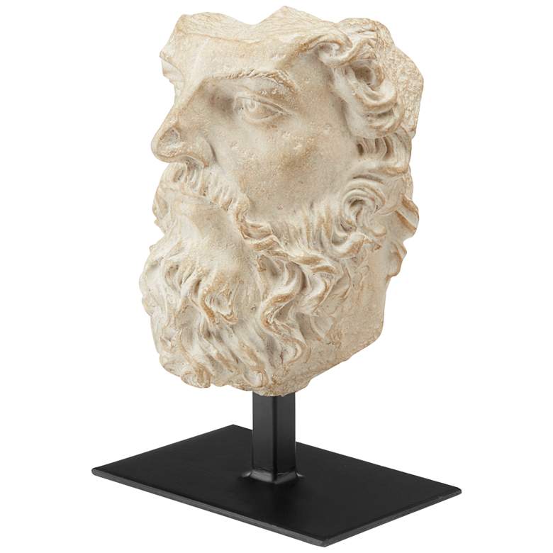 Image 4 Currey and Company Head of Zeus Aged Beige 9 1/4"H Figurine more views