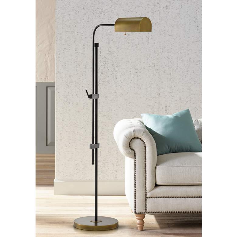Image 1 Currey & Company Hearst 59 1/2" Bronze and Brass Floor Lamp