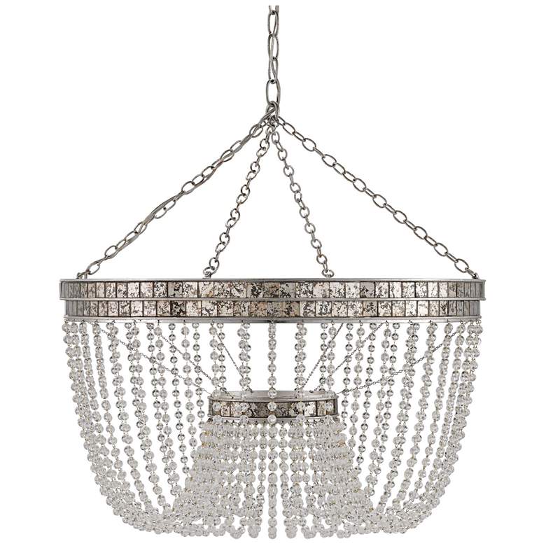 Image 1 Currey & Company Highbrow 24" Beaded 8-Light Glass Chandelier