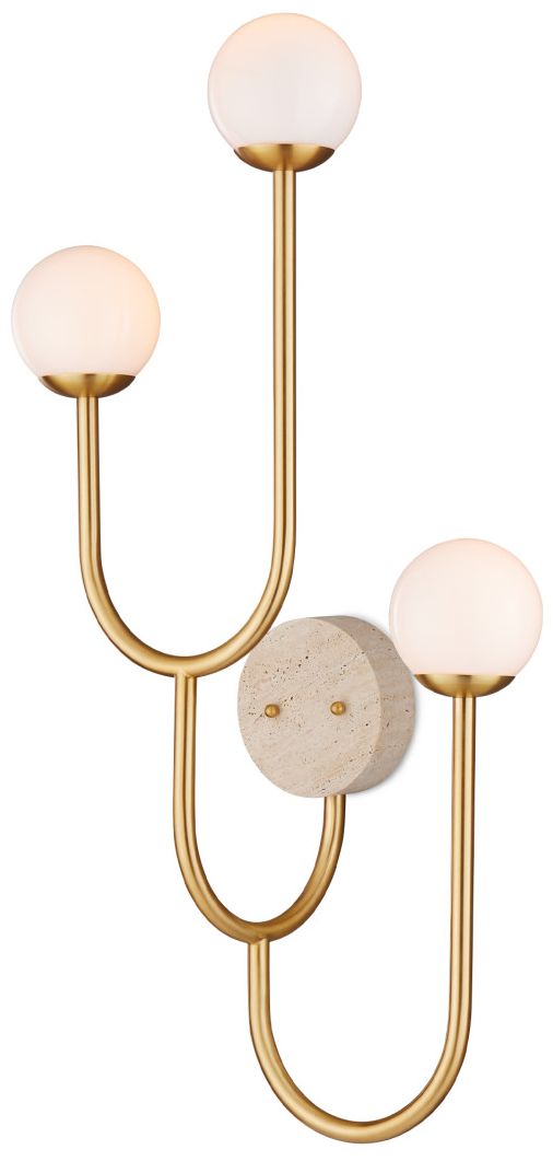 Image 3 Currey & Company Highsmith 36"H Brass 3-Light Wall Sconce more views