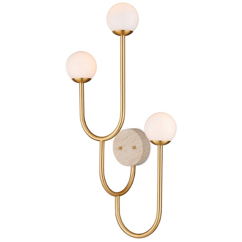 Image 3 Currey & Company Highsmith 36"H Brass 3-Light Wall Sconce more views