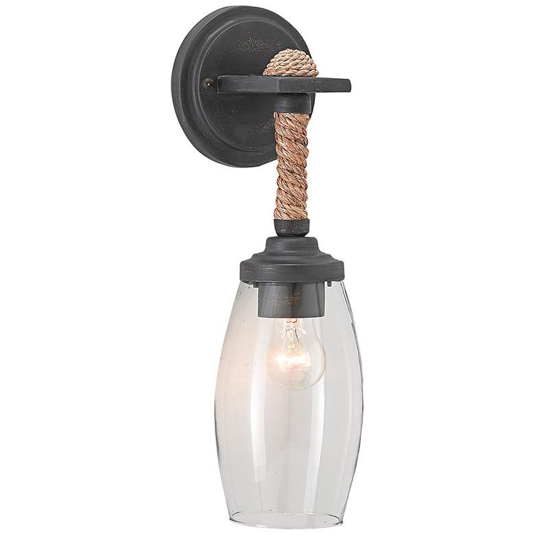 Image 1 Currey & Company Hightider 16 1/4"H French Black Wall Sconce