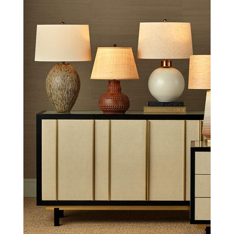 Image 7 Currey & Company Hildreth Olive Green and Beige Porcelain Table Lamp more views