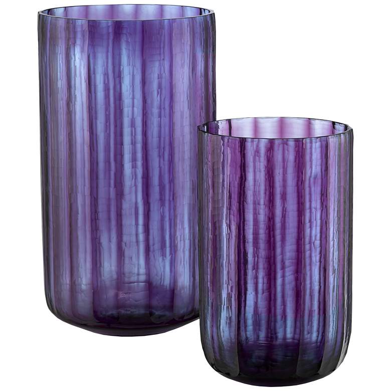 Image 1 Currey and Company Hyacinth Amethyst Glass Vases Set of 2
