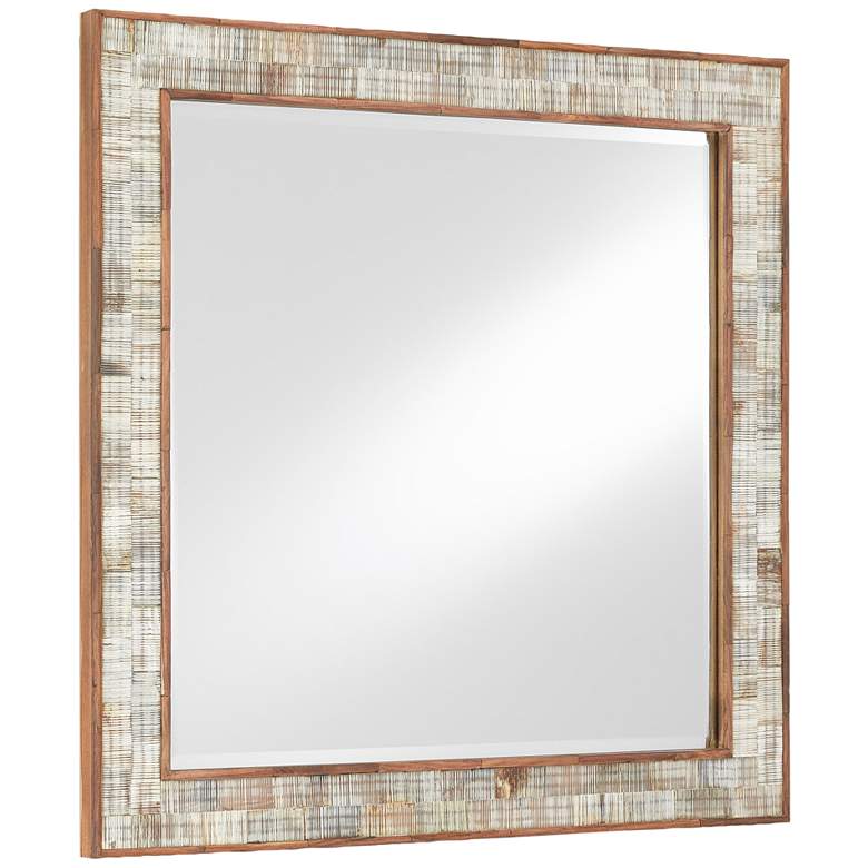 Image 1 Currey &amp; Company Hyson Natural Horn 26 inch Square Wall Mirror