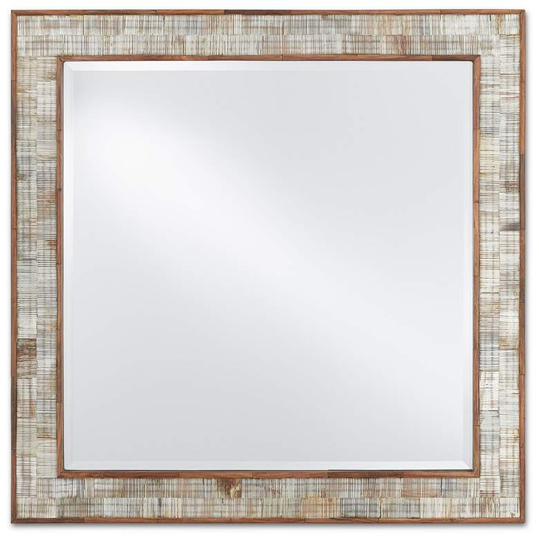 Image 3 Currey and Company Hyson Natural Horn 26 inch Square Wall Mirror more views