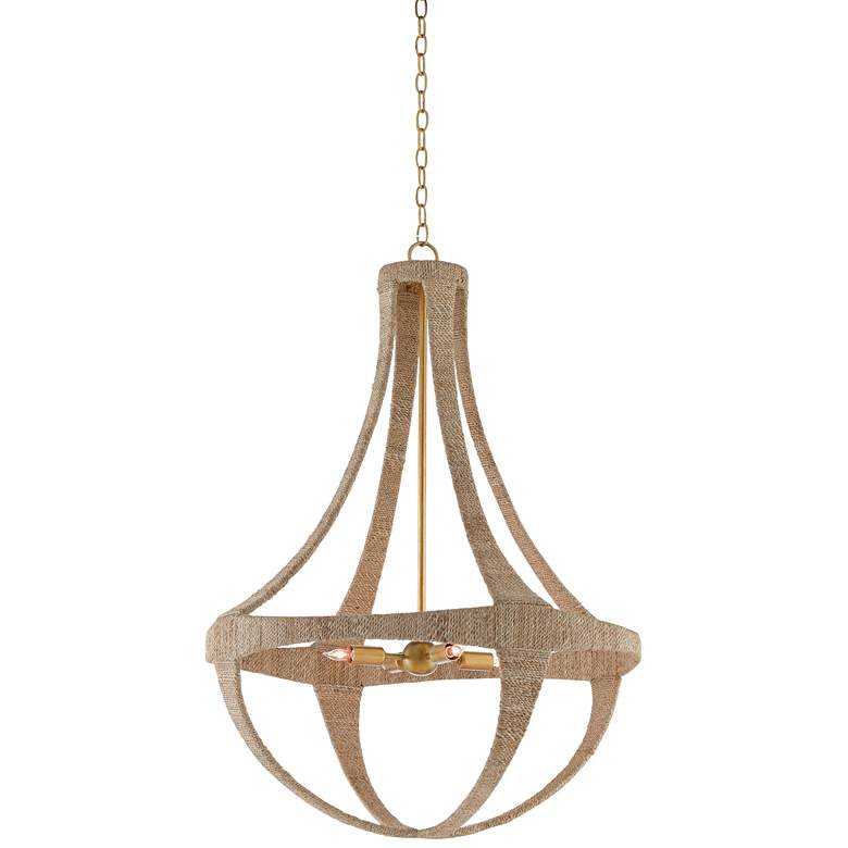 Image 2 Currey & Company Ibiza 28" Wide 4-Light Natural Rope Chandelier