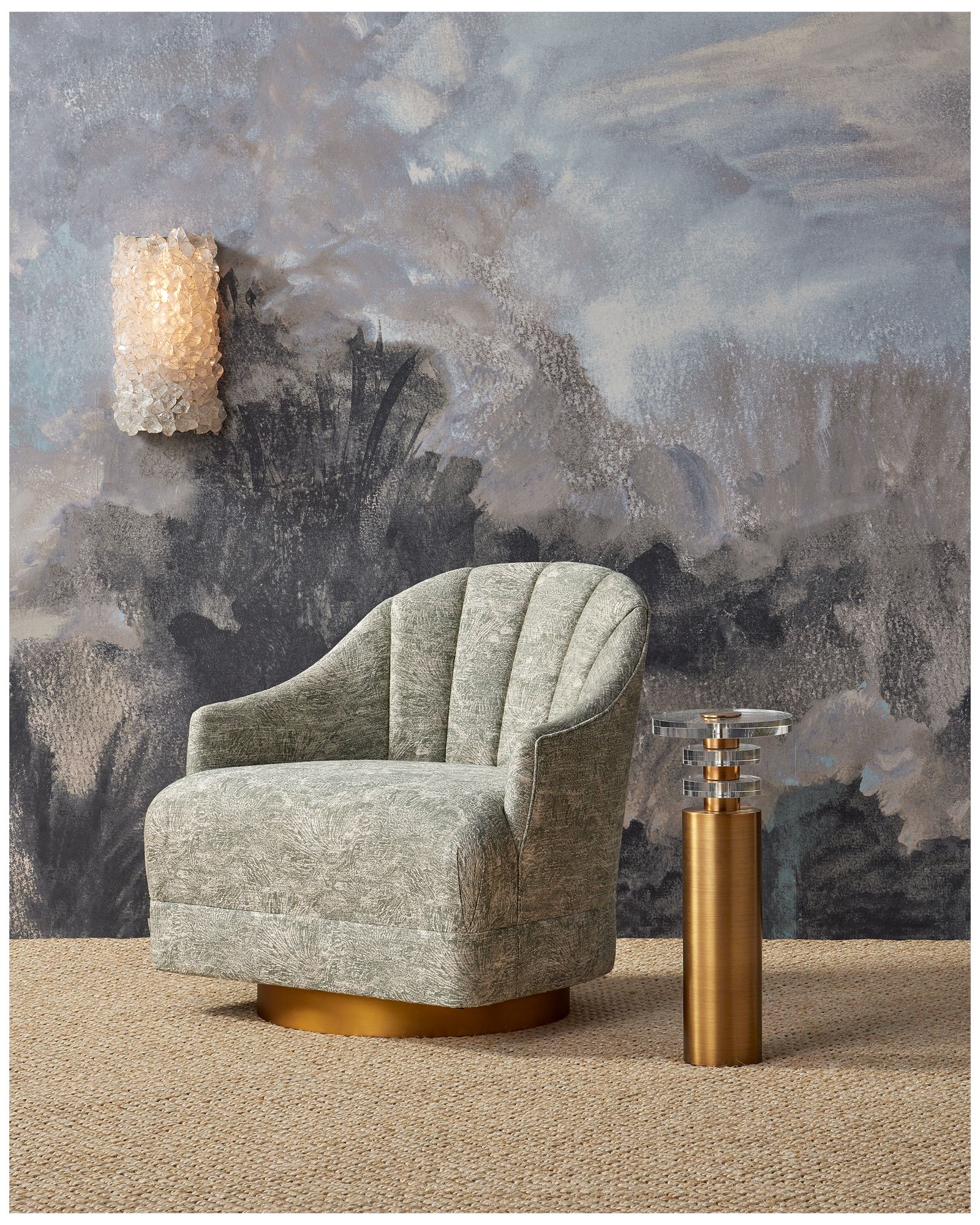 Currey & Company Iconoclast 1-Light Rock Crystal Wall Sconce