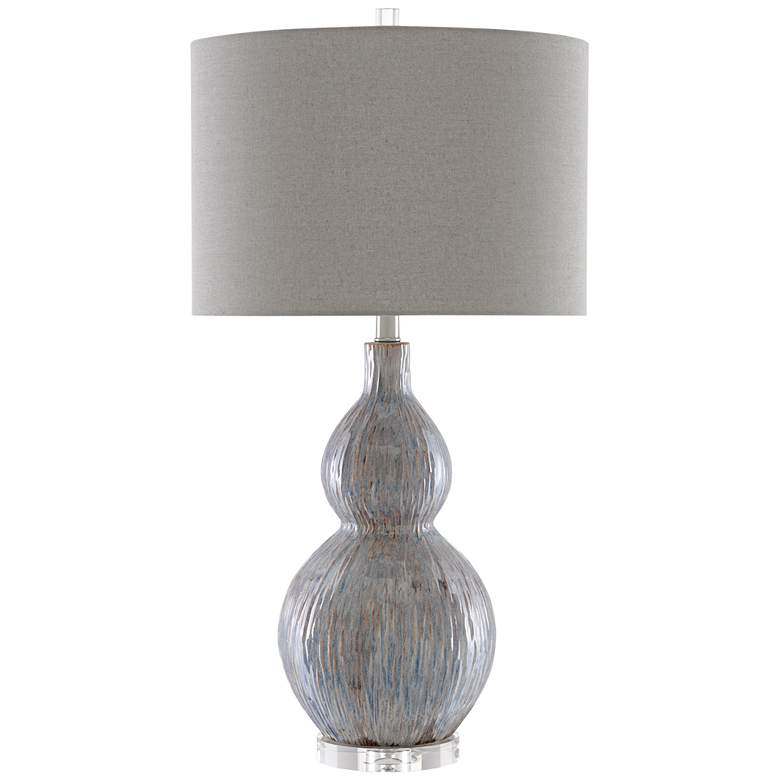 Image 1 Currey & Company Idyll Gray and Blue Porcelain Table Lamp