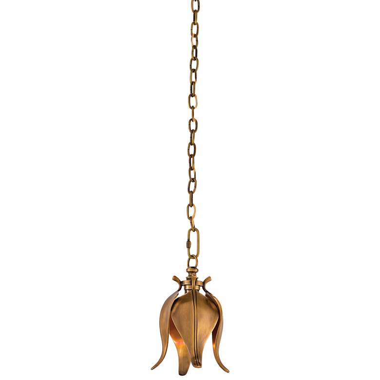 Image 2 Currey and Company Iota 6" Wide Vintage Brass Mini Pendant