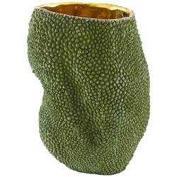 Currey &amp; Company Jackfruit Green and Gold 6 3/4&quot; High Vase