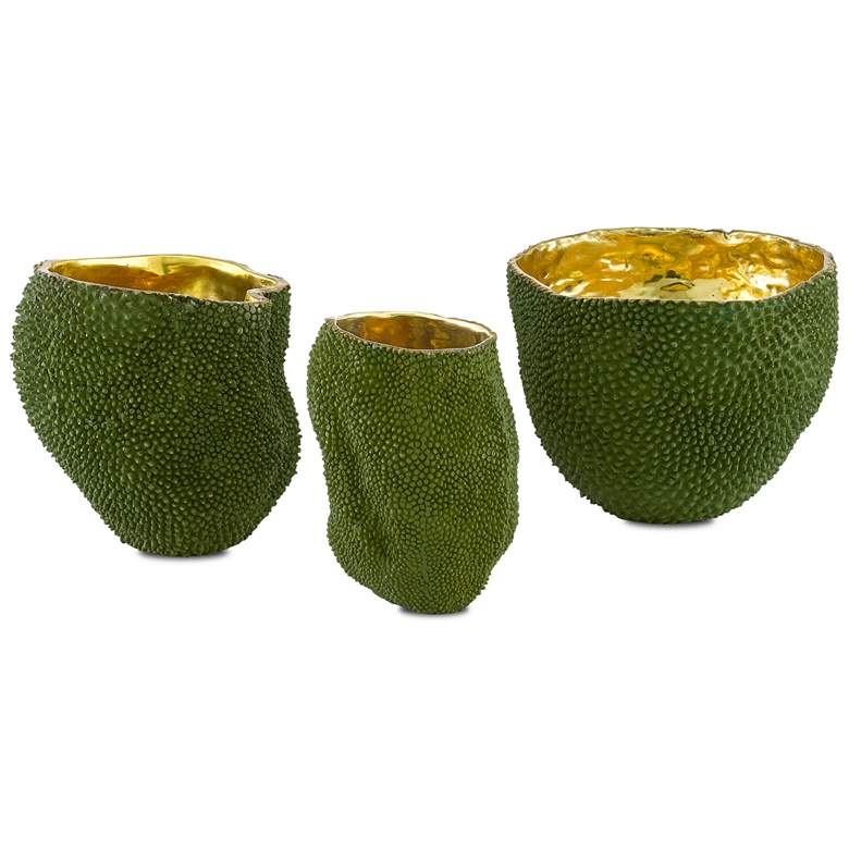 Image 3 Currey & Company Jackfruit Green and Gold 7" High Vase more views