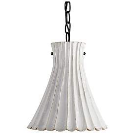 Image1 of Currey & Company Jazz 10" Wide Satin Black Scallop Mini Pendant