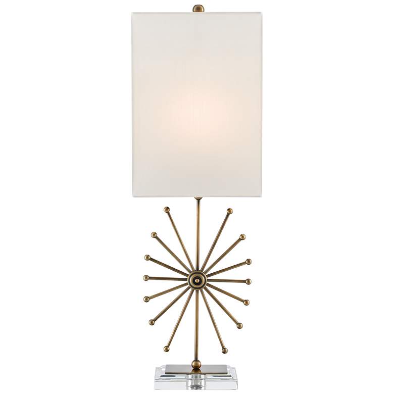 Image 1 Currey and Company Jewella Antique Brass Spoked Table Lamp