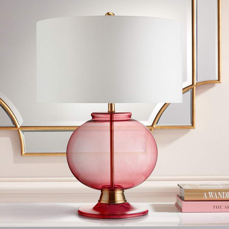Image 1 Currey &amp; Company Jocasta Clear Red Glass Table Lamp