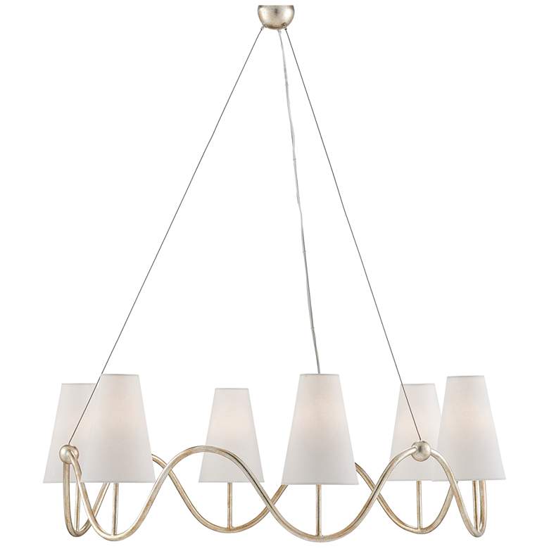 Image 1 Currey & Company Kadir 38" Silver 6-Light Chandelier