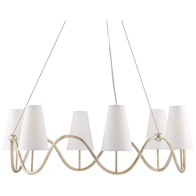 Image 2 Currey & Company Kadir 38" Silver 6-Light Chandelier more views