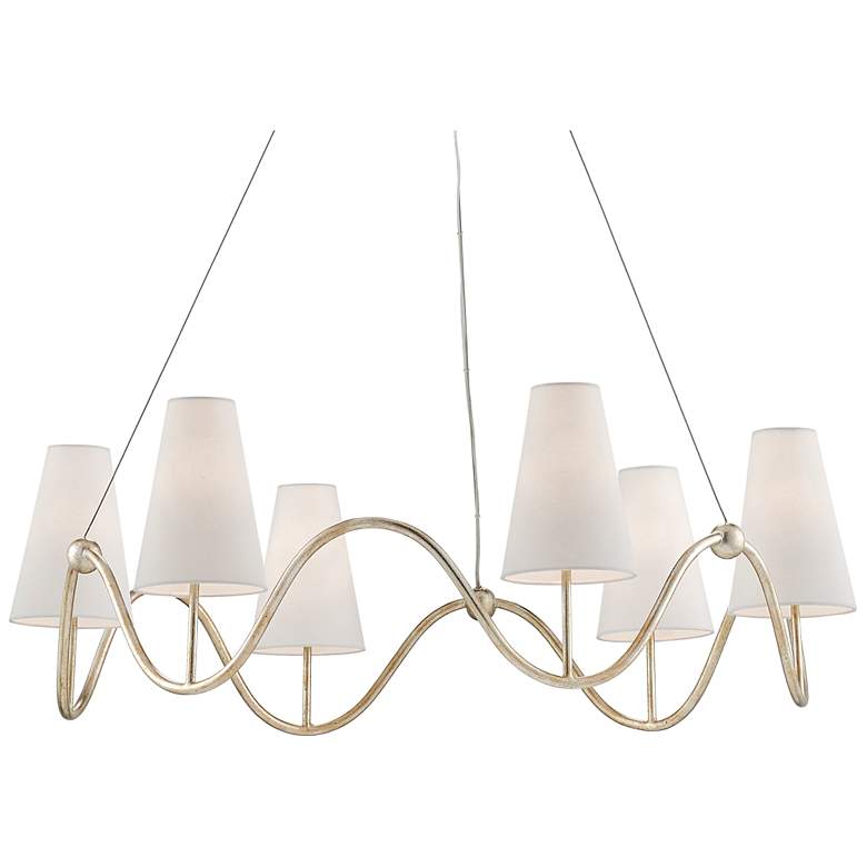 Image 3 Currey & Company Kadir 38" Silver 6-Light Chandelier more views