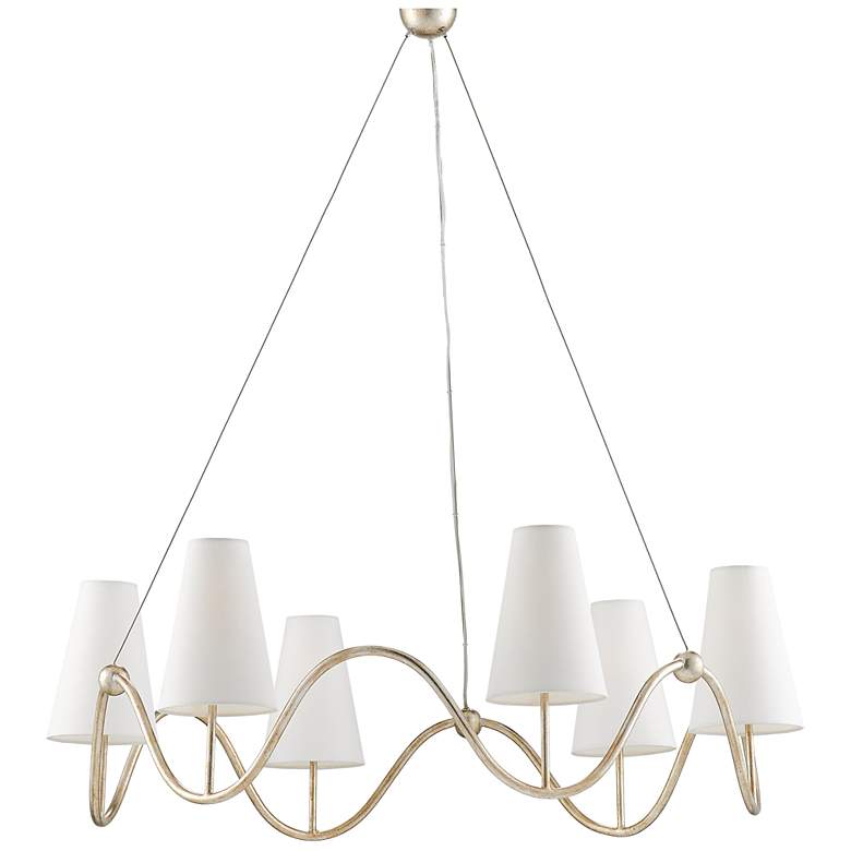 Image 4 Currey & Company Kadir 38" Silver 6-Light Chandelier more views