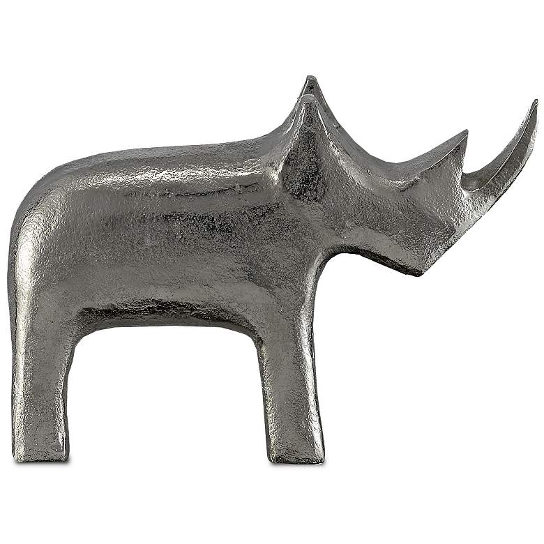 Image 1 Currey and Company Kano Silver 10 3/4" Wide Rhino Figurine