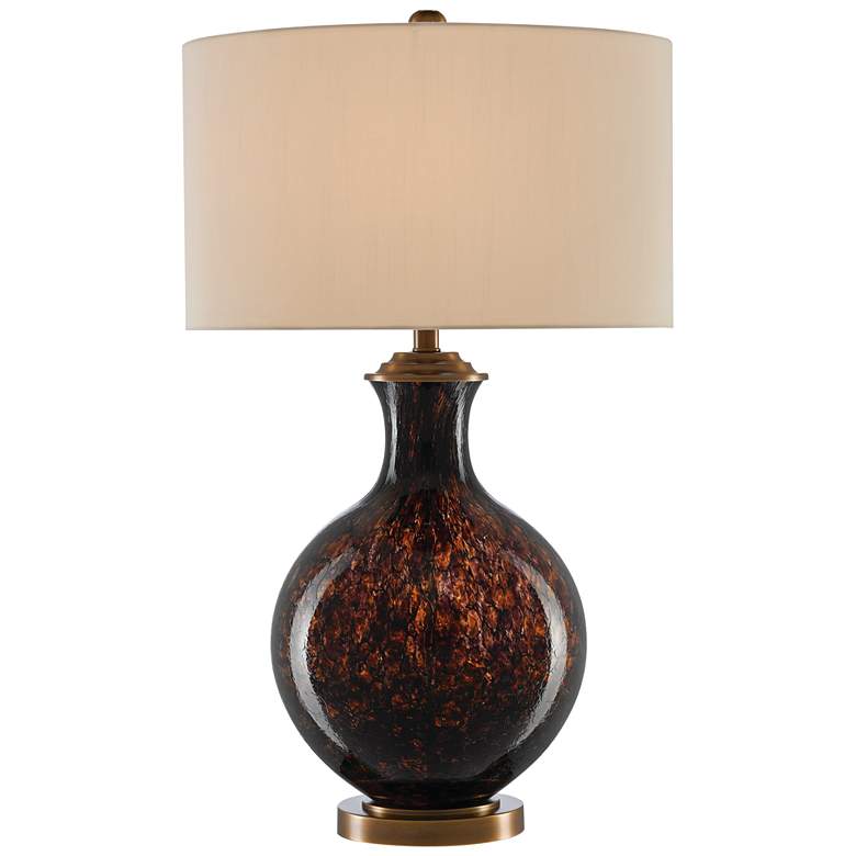 Image 1 Currey and Company Kea Root Beer Crackled Glass Table Lamp