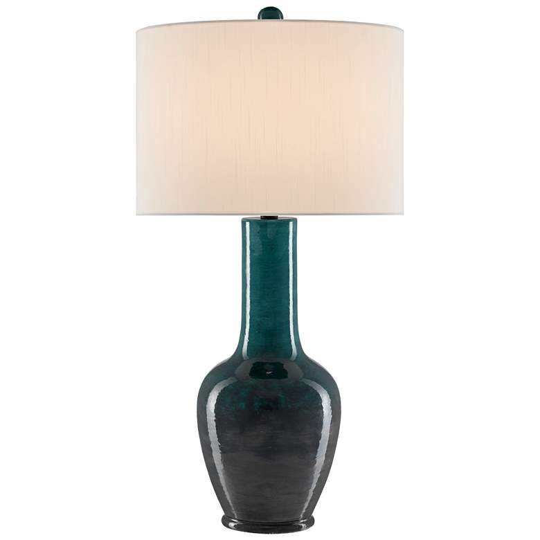 Image 1 Currey and Company Kelsini Teal and Graphite Vase Table Lamp