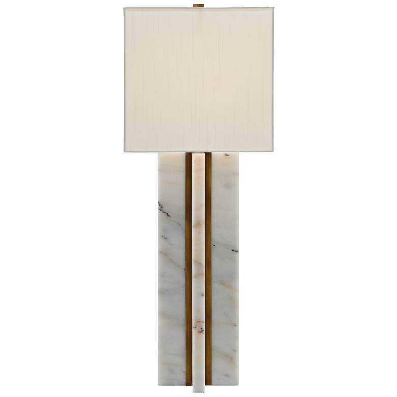 Image 5 Currey & Company Khalil 32 1/2" High Marble and Brass Table Lamp more views