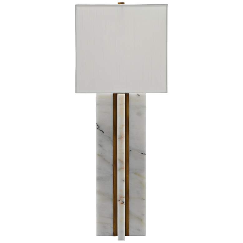 Image 6 Currey & Company Khalil 32 1/2" High Marble and Brass Table Lamp more views
