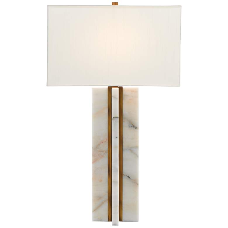 Image 1 Currey & Company Khalil Marble and Brass Table Lamp