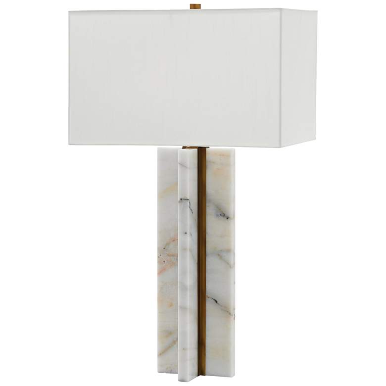 Image 4 Currey &amp; Company Khalil Marble and Brass Table Lamp more views