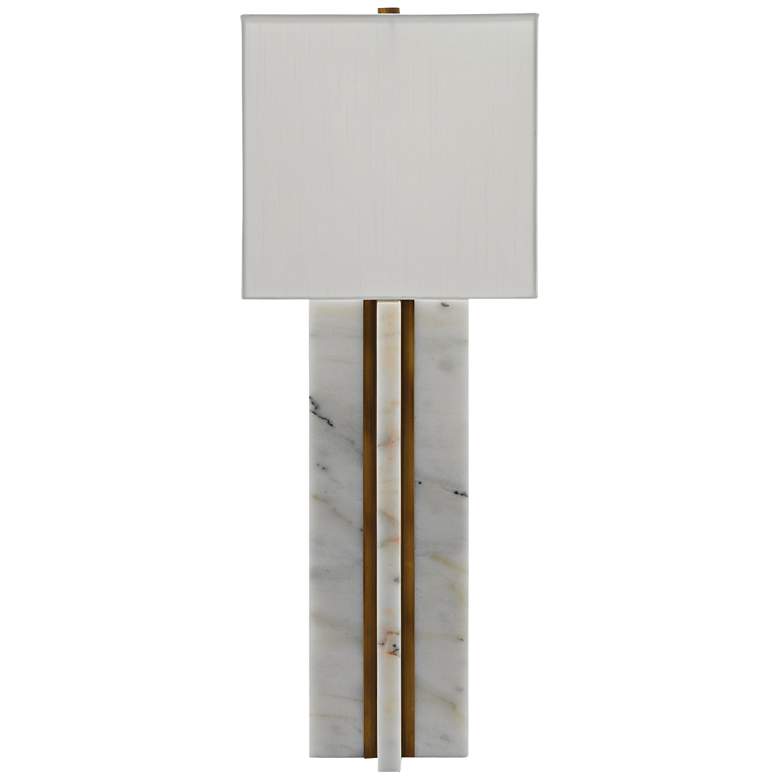 Image 6 Currey &amp; Company Khalil Marble and Brass Table Lamp more views
