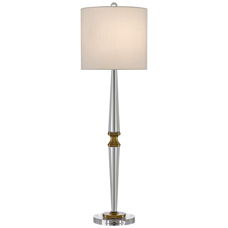 Image 1 Currey and Company Klar Clear Crystal Column Table Lamp