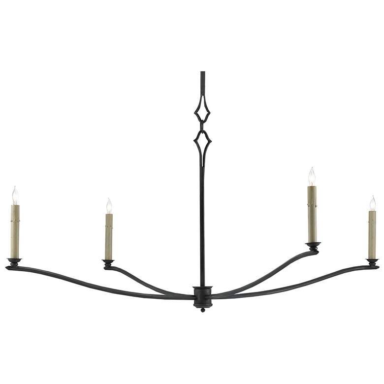 Image 1 Currey & Company Knole 49"W French Black 4-Light Chandelier