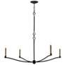 3_Currey & Company Knole 49"W French Black 4-Light Chandelier more views