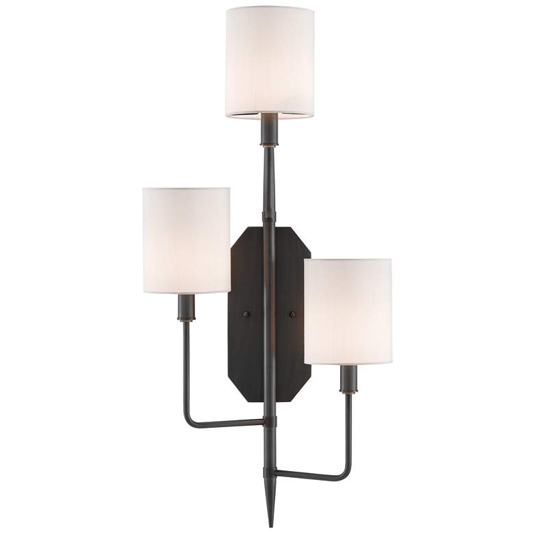 Image 1 Currey & Company Knowsley Bronze 3-Light Wall Sconce, Left