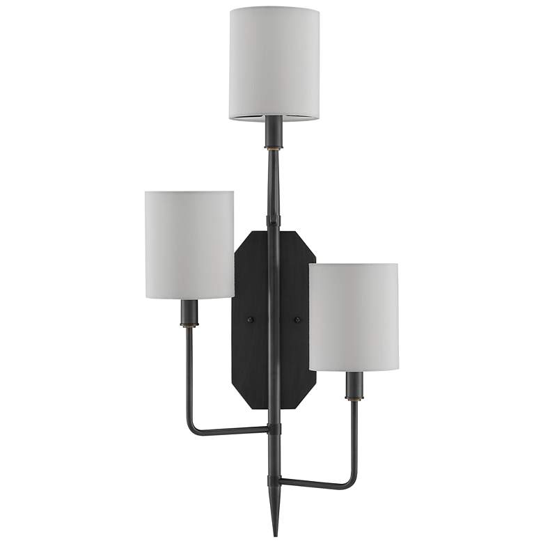 Image 2 Currey & Company Knowsley Bronze 3-Light Wall Sconce, Left more views