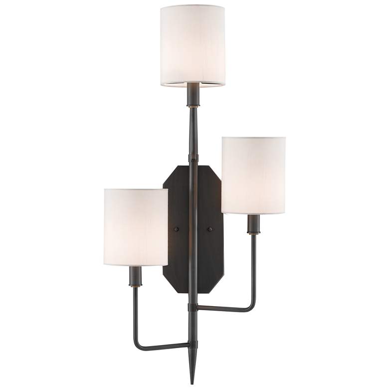 Image 1 Currey & Company Knowsley Bronze 3-Light Wall Sconce, Right
