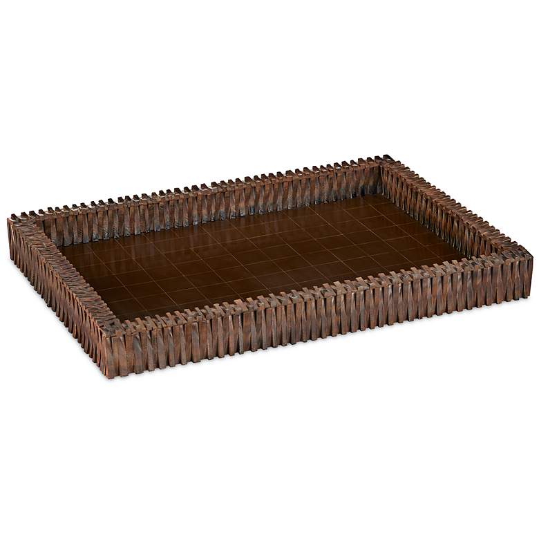 Image 1 Currey & Company Koa Brown Decorative Tray