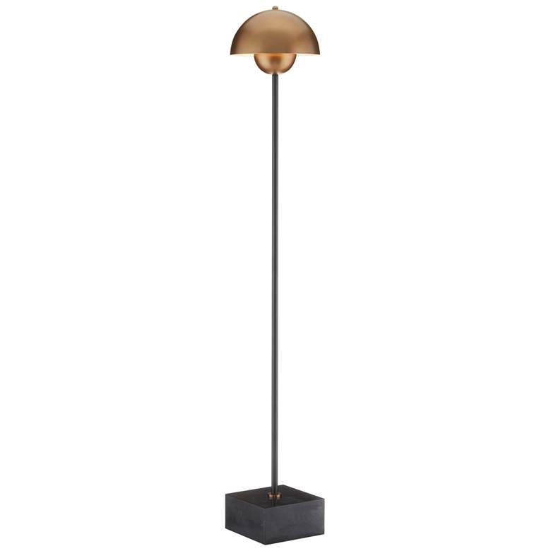 Image 2 Currey &amp; Company La Rue 58 inch Brass Mushroom Dome Floor Lamp