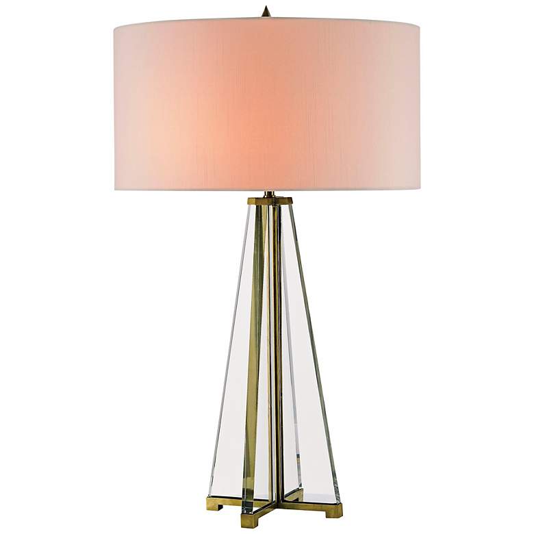 Image 1 Currey & Company Lamont 30" Brass and Crystal Modern Table Lamp